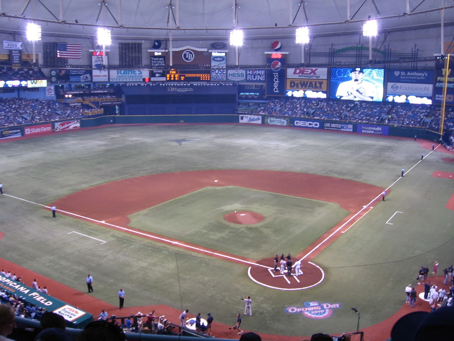 Tropicana Field Playing Field Opening Day 2010.JPG