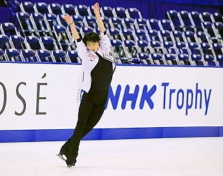 Юзуру Ханю-официальная практика Кубка NHK Trophy