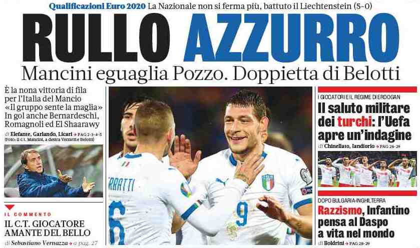 Лазурный каток. Заголовки Gazzetta, TuttoSport и Corriere за 16 октября