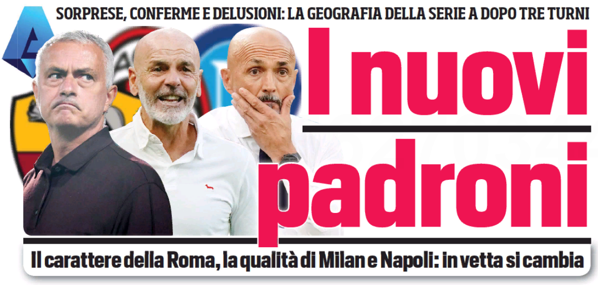 Новые хозяева. Заголовки Gazzetta, TuttoSport и Corriere за 14 сентября