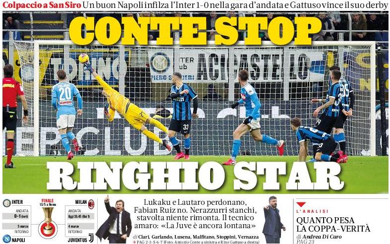 Конте остановлен, Рино – звезда. Заголовки Gazzetta, TuttoSport и Corriere за 13 февраля