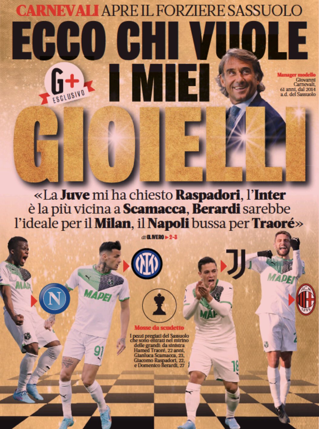 Вот кто хочет мои жемчужины. Заголовки Gazzetta, TuttoSport и Corriere за 8 апреля