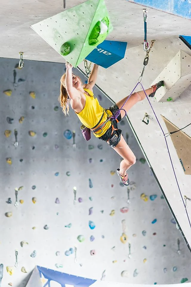 Jennifer Wood climbing