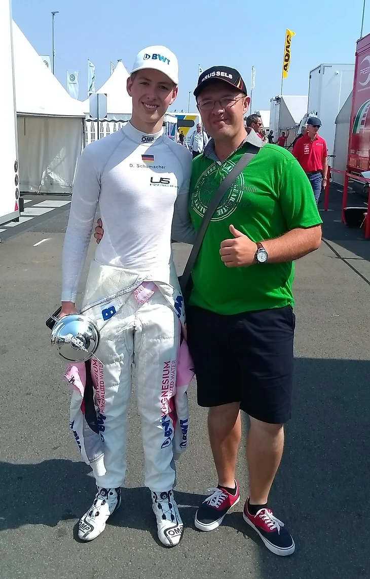 С Дэвидом Шумахером, Нюрбургринг, август 2018