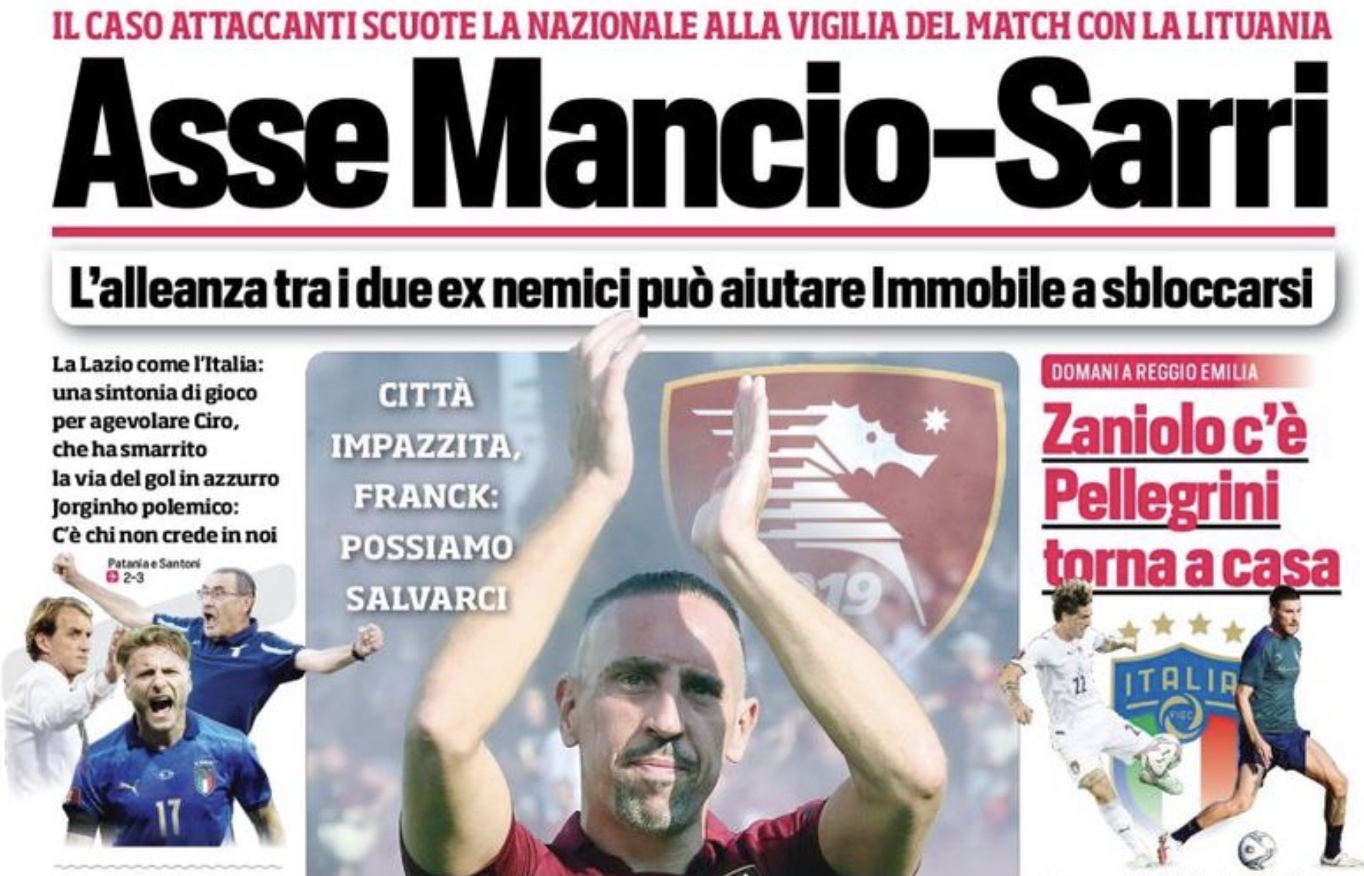 Ось Манчо-Сарри. Заголовки Gazzetta, TuttoSport и Corriere за 7 сентября