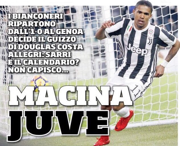 Жёрнов «Юве». Заголовки Gazzetta, TuttoSport и Corriere за 23 января