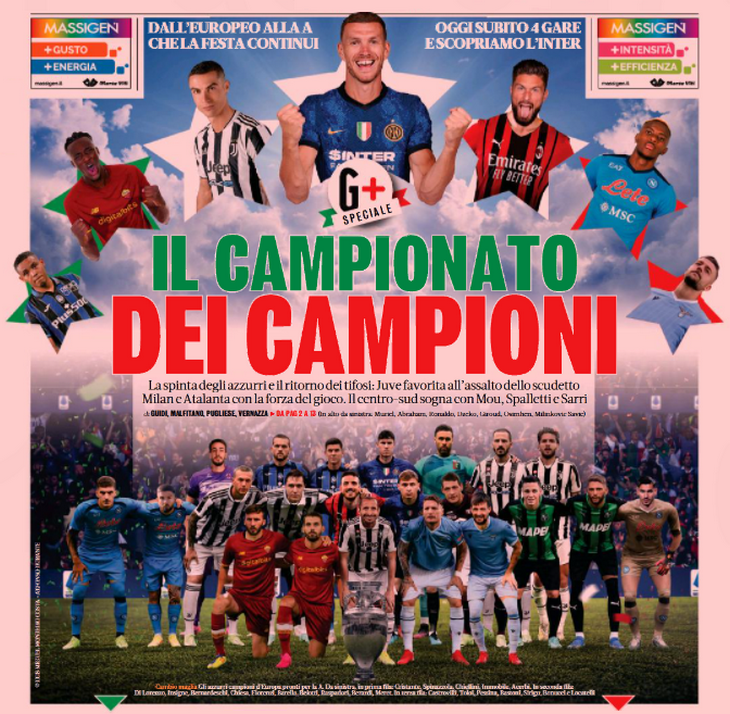 Чемпионат Чемпионов. Заголовки Gazzetta, TuttoSport и Corriere за 21 августа