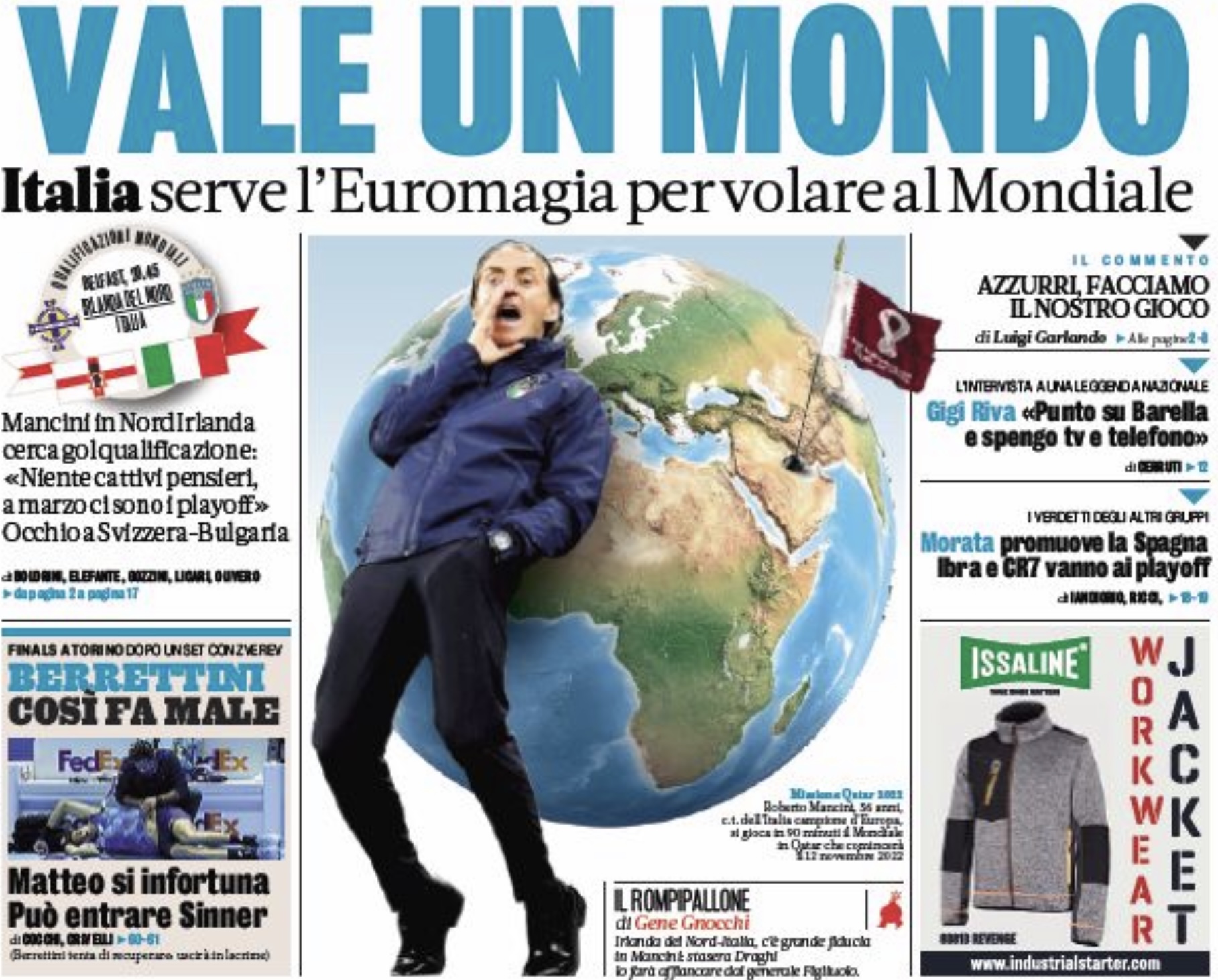 Ценой Мира. Заголовки Gazzetta, TuttoSport и Corriere за 15 ноября