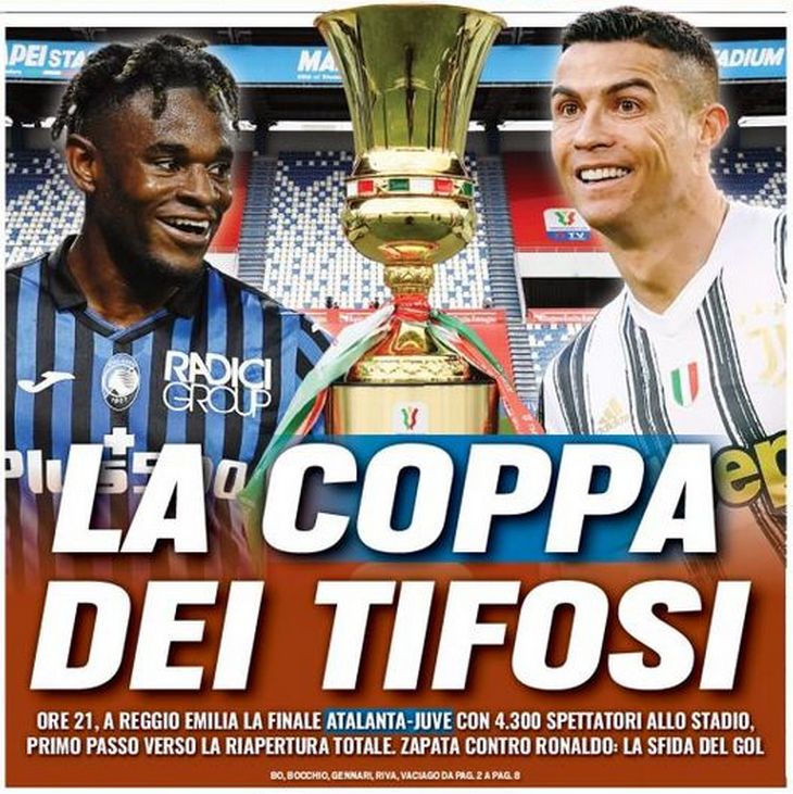 Кубок болельщиков. Заголовки Gazzetta, TuttoSport и Corriere за 19 мая