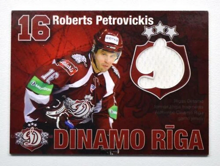 2009-10 KHL Dinamo Riga Jersey Card #RP-1 Robert Petrovicky | eBay