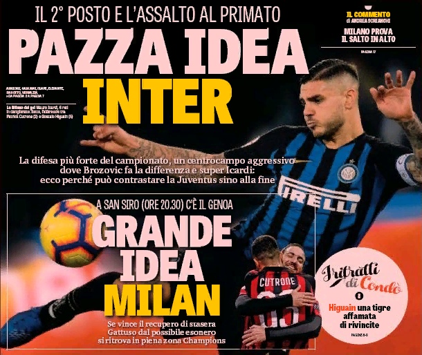Сумасшедшая идея «Интера». Заголовки Gazzetta, TuttoSport и Corriere за 31 октября