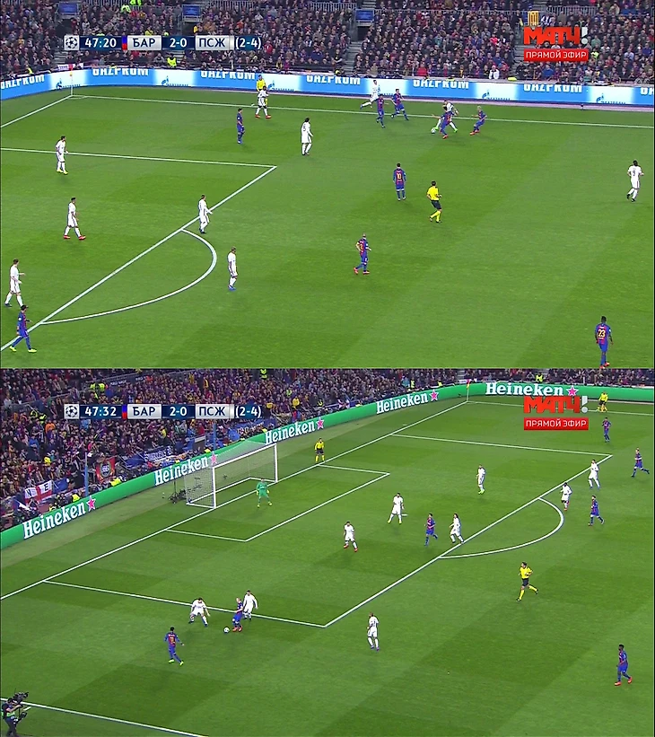 Прессинг Барселоны и первый пенальти