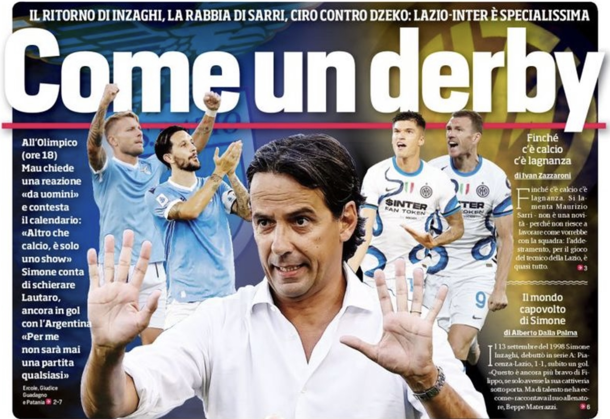 Как дерби. Заголовки Gazzetta, TuttoSport и Corriere за 16 октября