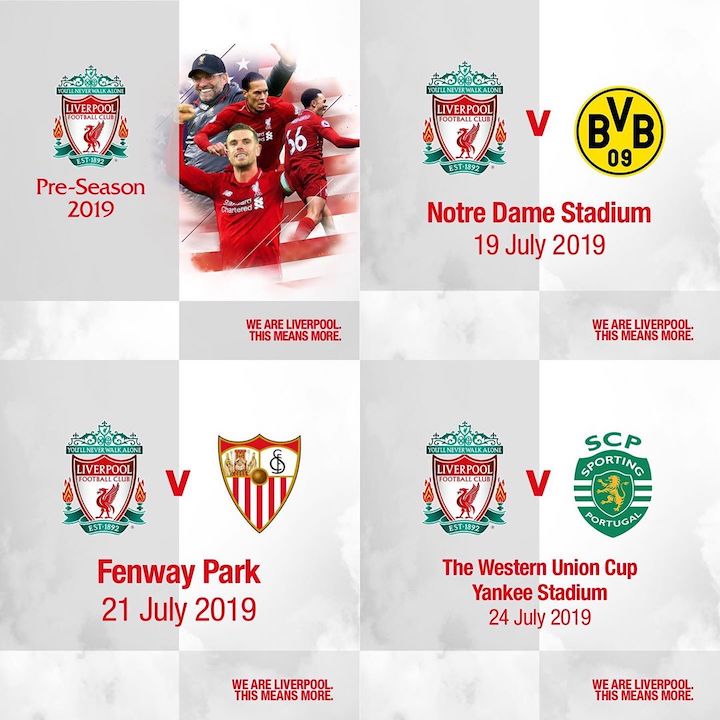 «Ливерпуль» сыграет с «Боруссией», «Севильей» и «Спортингом» в туре по США