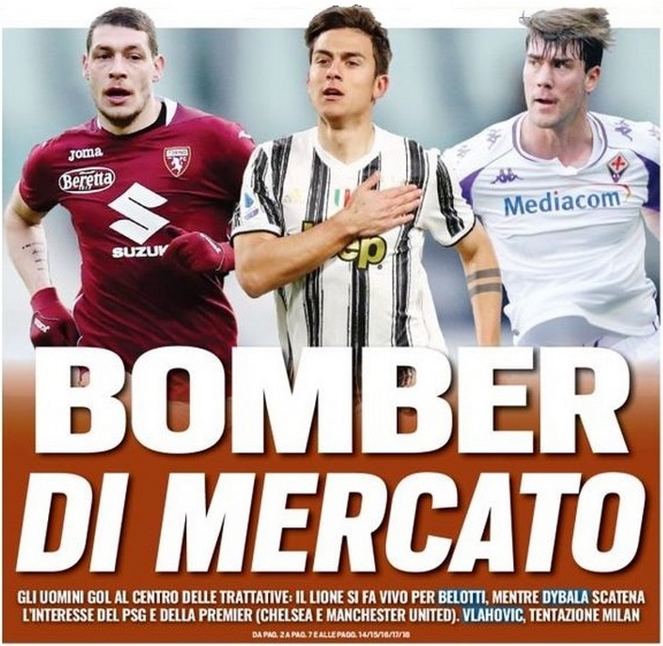 Бомбардиры рынка. Заголовки Gazzetta, TuttoSport и Corriere за 13 апреля