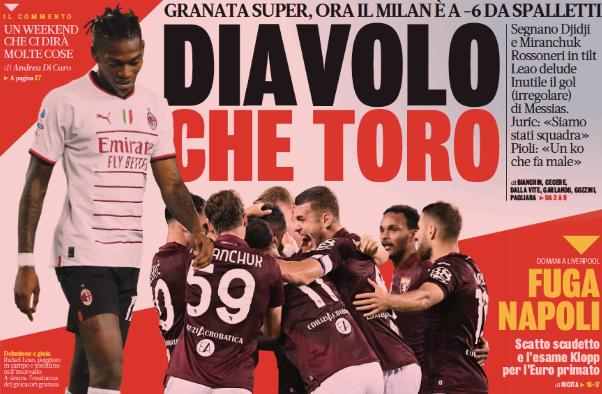 Чёрт, каков «Торино». Заголовки Gazzetta, TuttoSport и Corriere за 31 октября