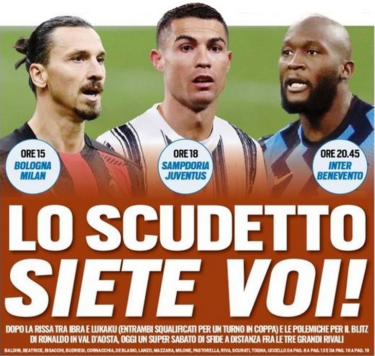 Скудетто – это вы! Заголовки Gazzetta, TuttoSport и Corriere за 30 января