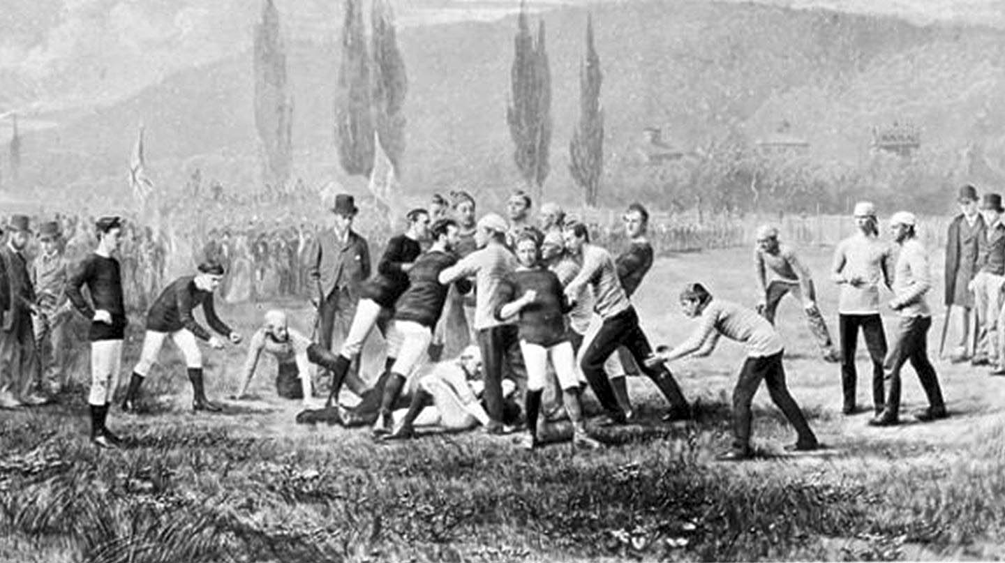 Эпизод одного из матчей между Гарвардом и МакГиллом  в 1874 году