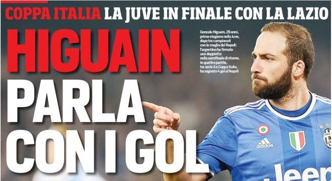 «Игуаин говорит с голами». Заголовки Gazzetta, TuttoSport и Corriere за 6 апреля