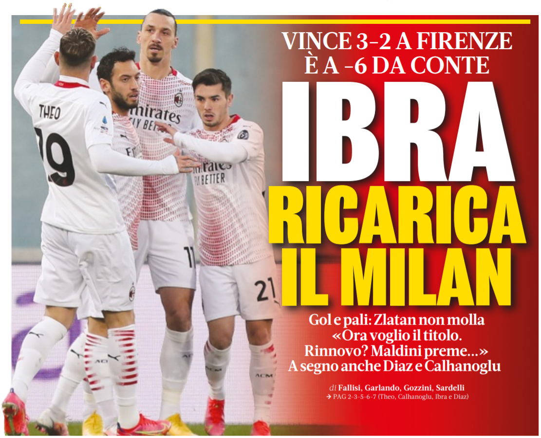 Ибра перезагружает «Милан». Заголовки Gazzetta, TuttoSport и Corriere за 22 марта