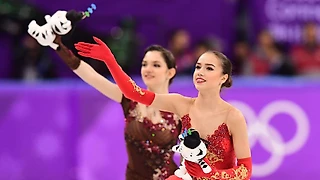 Короткие Программы Медведевой и Загитовой на Олимпиаде с британскими комментаторами на канале Евроспорт