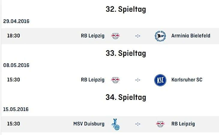 Календарь Лейпцига весна 2016