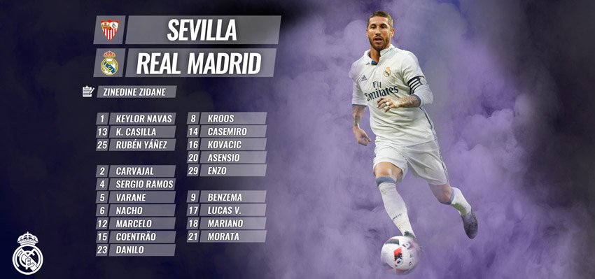 Заявка «Реала» на игру против «Севильи»