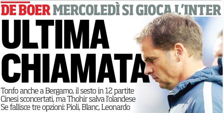 «Последний вызов». Заголовки Gazzetta, TuttoSport и Corriere за 24 октября