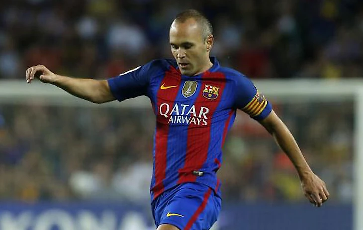 Iniesta, durante el partido.