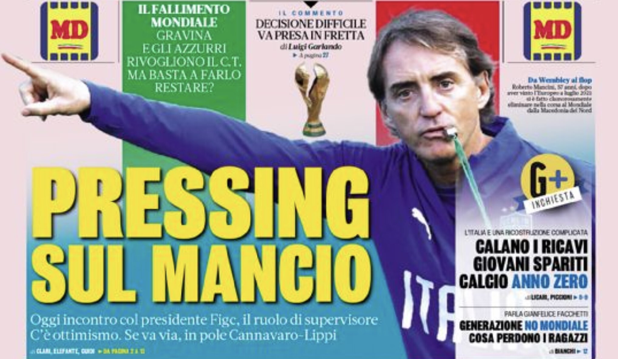 Давление на Манчо. Заголовки Gazzetta, TuttoSport и Corriere за 26 марта