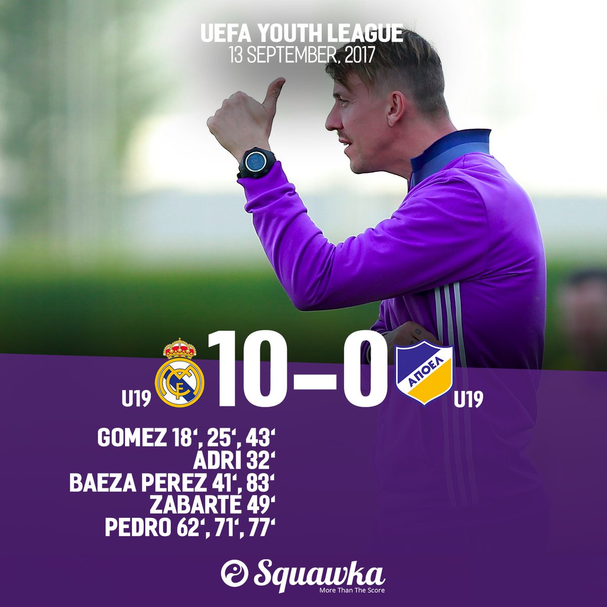 Реал Мадрид - АПОЭЛ 10-0. Юношеская лига УЕФА