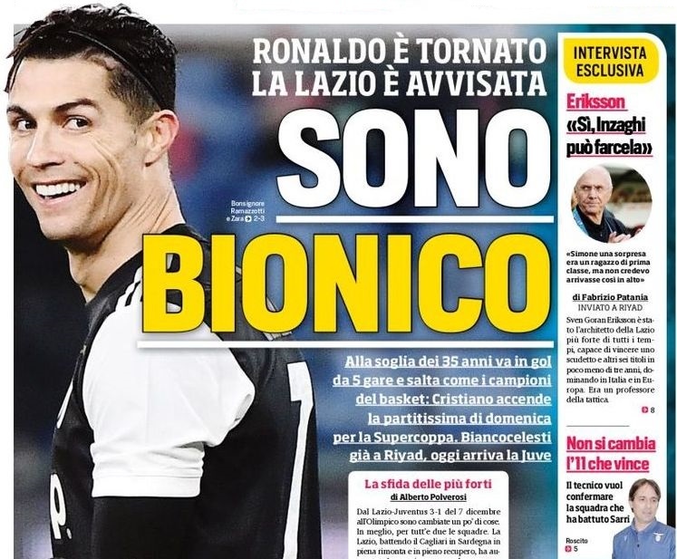 Я бионический. Заголовки Gazzetta, TuttoSport и Corriere за 20 декабря