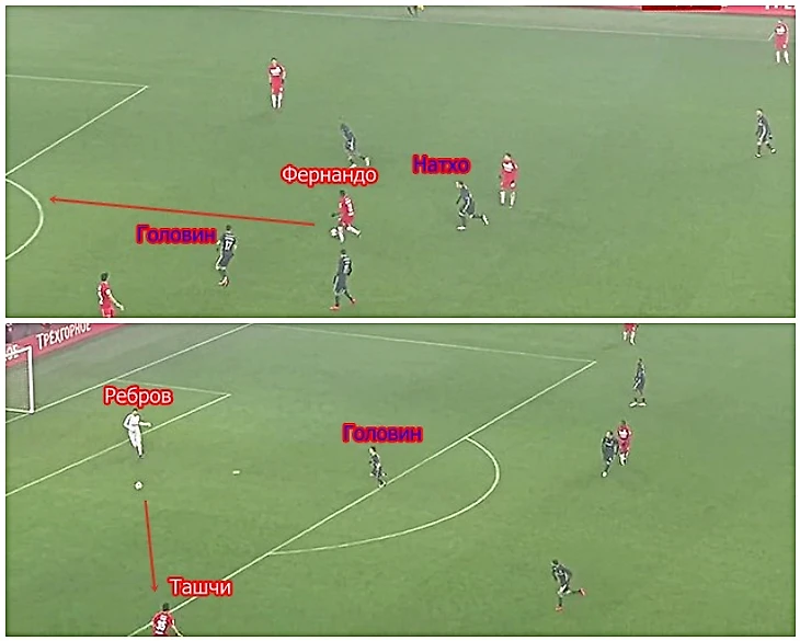 Фернандо начинает голевую атаку Спартака