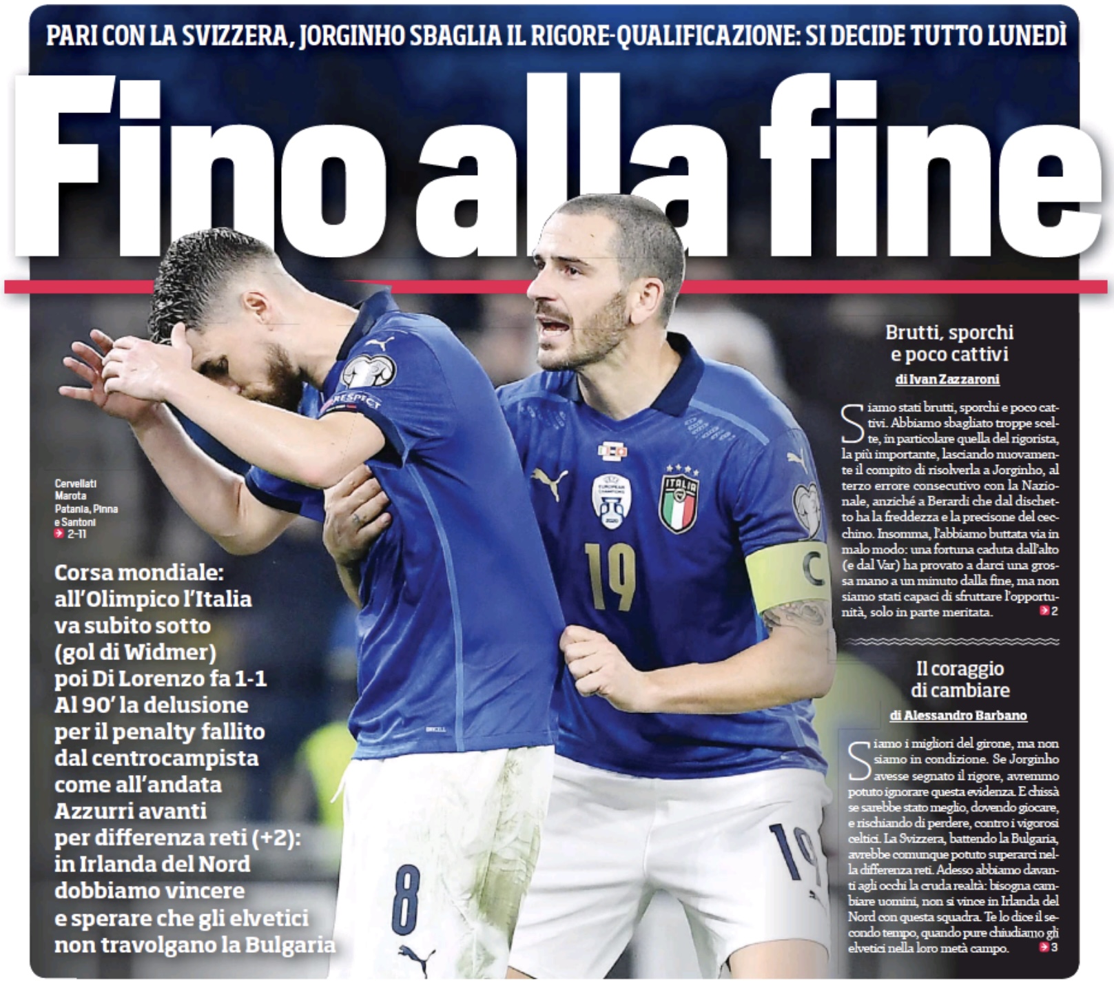 До самого конца. Заголовки Gazzetta, TuttoSport и Corriere за 13 ноября