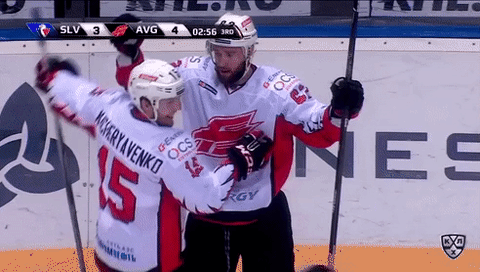 «Авангард» празднует гол в стиле NHL99