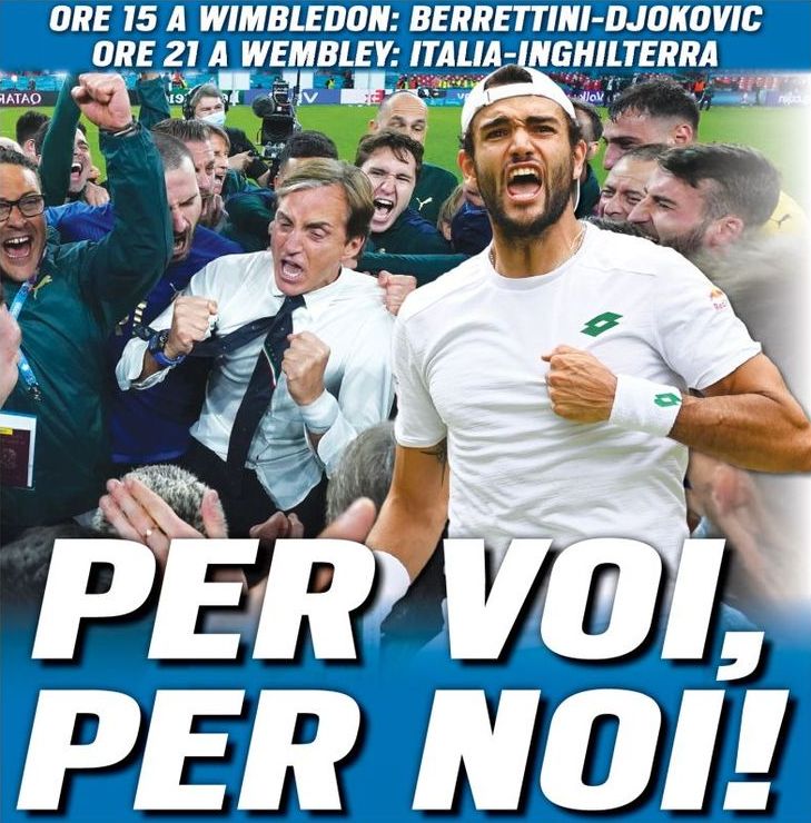 За вас, за нас! Заголовки Gazzetta, TuttoSport и Corriere за 11 июля