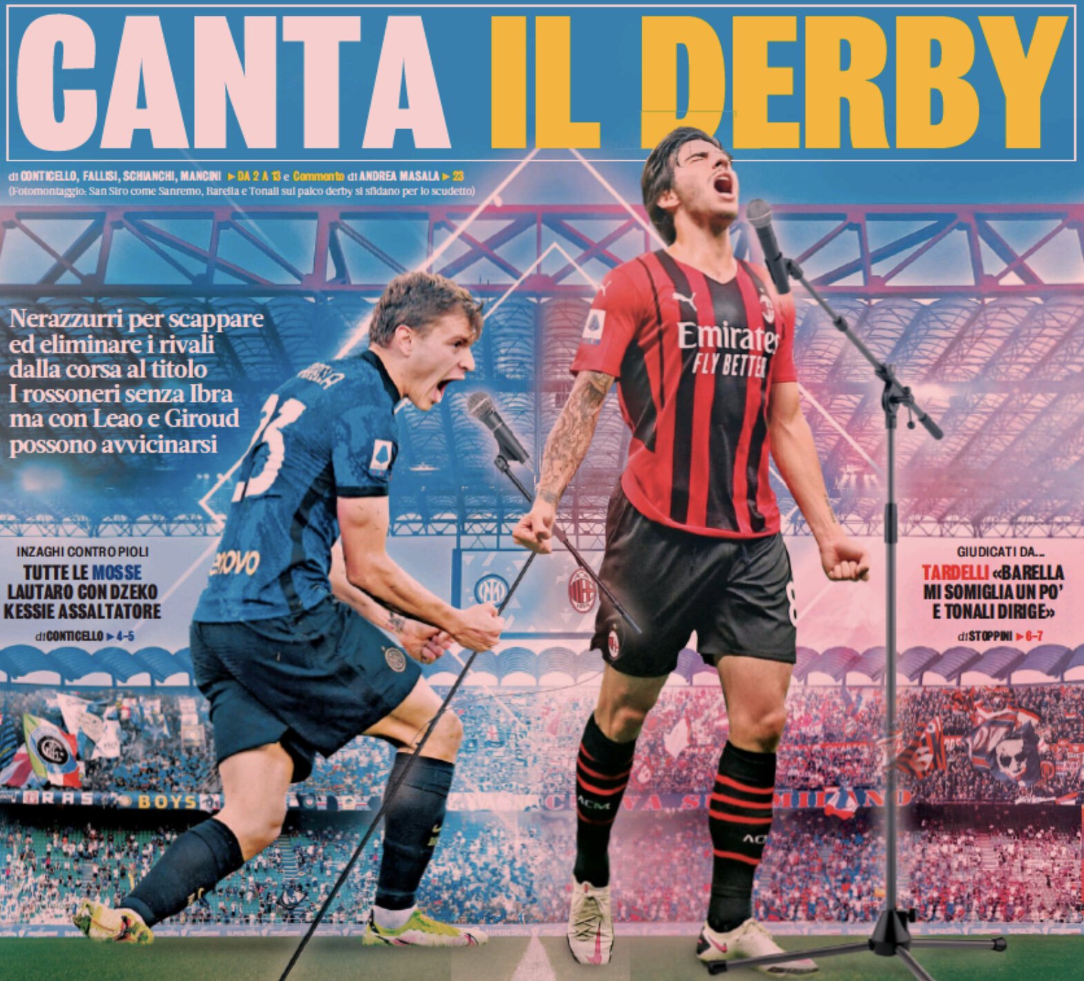 Поёт Дерби. Заголовки Gazzetta, TuttoSport и Corriere за 5 февраля