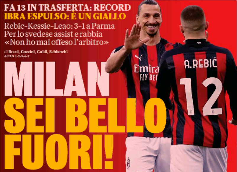 «Милан», ты хорош на выезде. Заголовки Gazzetta, TuttoSport и Corriere за 11 апреля
