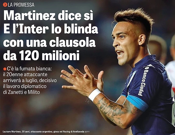 La Gazzetta dello Sport:  Мартинес