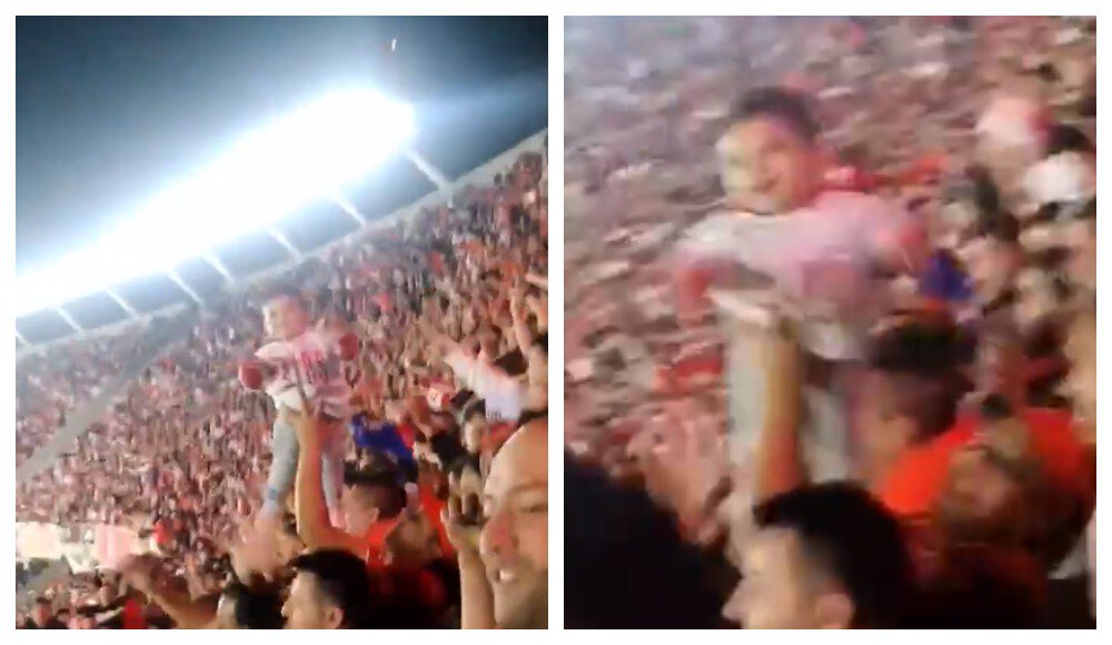 Аргентинцы сходят с ума из-за футбола в прямом смысле слова: взлетающий над трибунами младенец – это норма на матче «Ривера» 😱😱😱