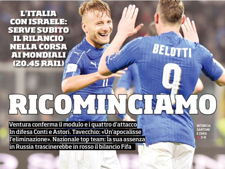 Начинаем заново. Заголовки Gazzetta, TuttoSport и Corriere за 5 сентября