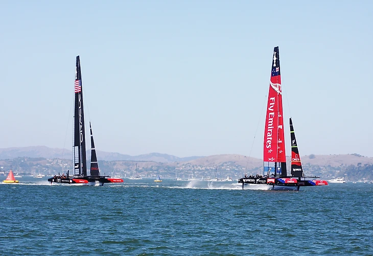 &quout;File:2013 America's Cup, race 1, mark 1.JPG&quout; by Donan.raven is licensed under CC BY-SA 3.0