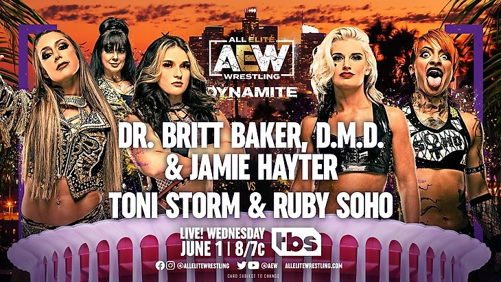 Britt Baker & Jamie Hayter vs. Toni Storm & Ruby Soho set for AEW Dynamite  - WON/F4W - WWE news, Pro Wrestling News, WWE Results, AEW News, AEW results