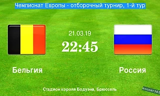 Бельгия – Россия ПРЯМАЯ ТРАНСЛЯЦИЯ СМОТРЕТЬ - онлайн футбол 21.03.2119