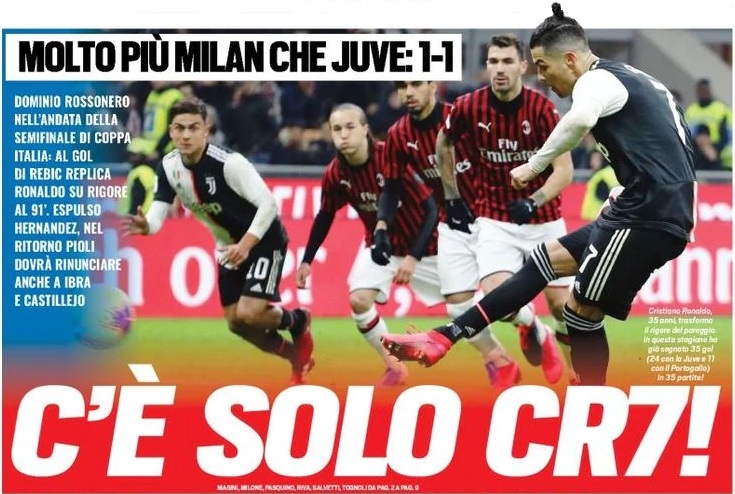 Есть только CR7! Заголовки Gazzetta, TuttoSport и Corriere за 14 февраля