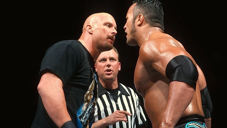 Stone Cold&quout; Steve Austin & The Rock's championship clash at ...