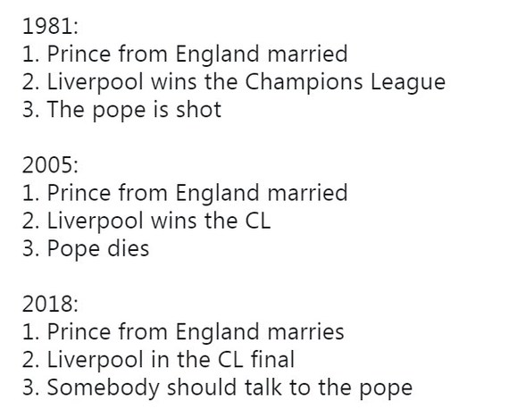 Ливерпульские традиции футбол, Ливерпуль, Папа римский, Англия, юмор, черный юмор