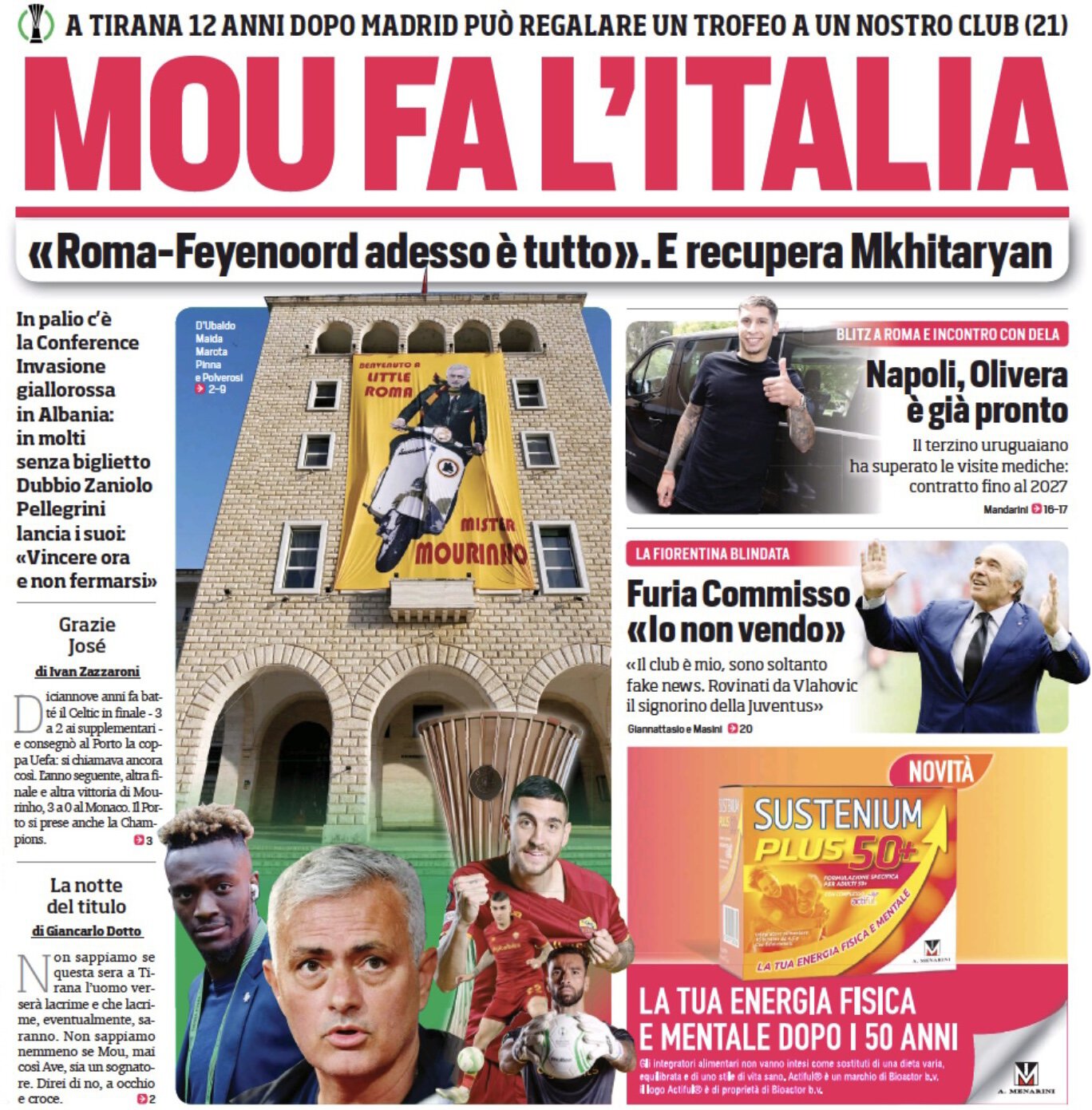 Маур исполняет Италию. Заголовки Gazzetta, TuttoSport и Corriere за 25 мая