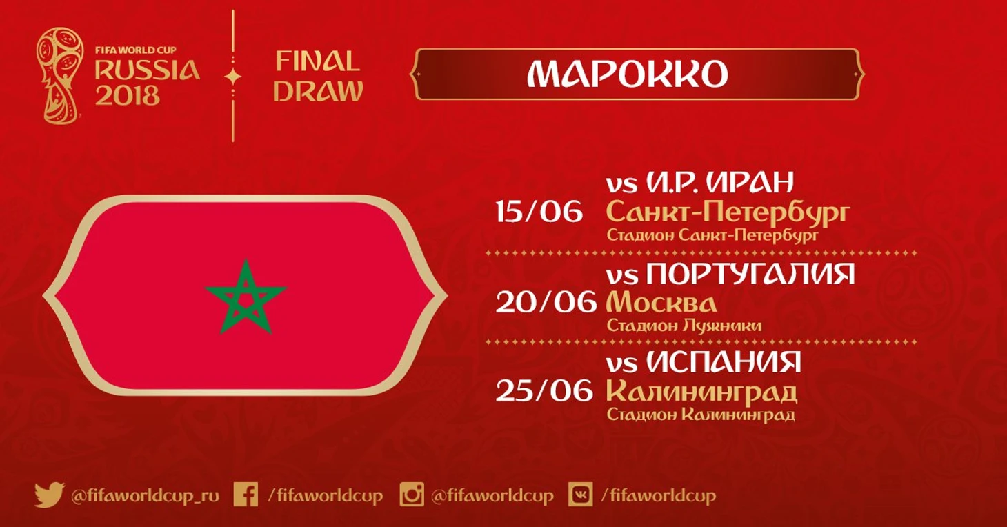 Календарь сборной Марокко