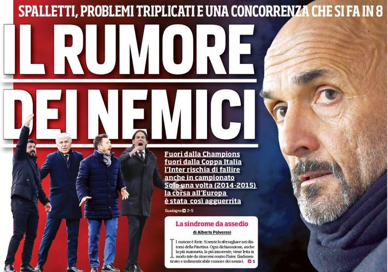 Шум врагов. Заголовки Gazzetta, TuttoSport и Corriere за 6 февраля